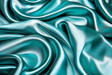 Obraz premium Elegant Deep Teal Satin Fabric Background Texture