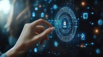 Quality control and quality guarantee process concept, Person touching certificate icon on virtual screen for approve quality assurance and guarantee business. business standard certificate 