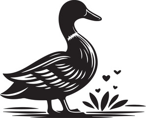 Unique Duck Silhouette Illustrations: Perfect for Art & Decor