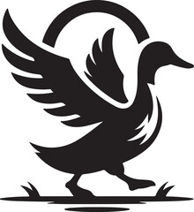 Stunning Duck Silhouette Art Illustrations for Creative Designs