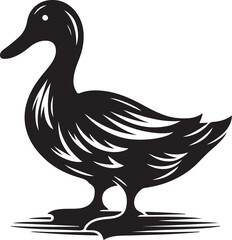 Stunning Duck Silhouette Art Illustrations for Creative Designs