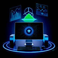 computer network concept with computer