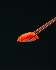 sushi with chopsticks