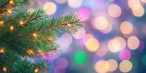 A Christmas tree with lights on it