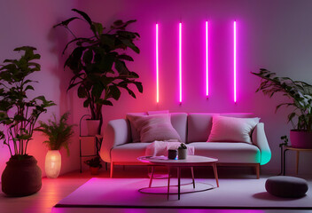 Neon Minimalist Interior Design
