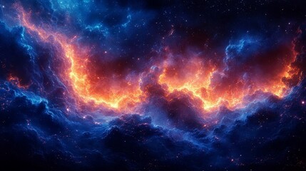 Obraz premium Cosmic Fire and Ice: A Stunning Nebula Wallpaper