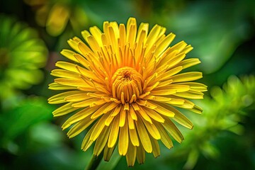 Blooming vibrantly in its natural environment, the delicate yellow petals of the Hawksbeard flower contrast beautifully with the surrounding lush green foliage.