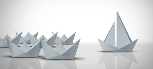 Business Innovation Success and corporate development concept as a winning strategy or motivational...