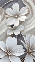 White flowers with delicate petals and dew drops
