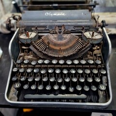 vintage typewriter with paper