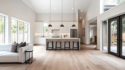 New luxury home with open concept floor plan, including kitchen and living room