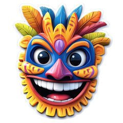 Vibrant Colorful Mask with Playful Expression
