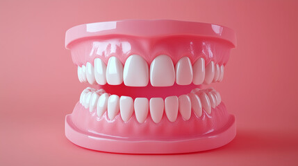 Obraz premium Perfectly White and Straight Teeth Close-Up 