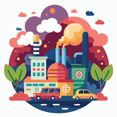 Naklejka premium air-pollution