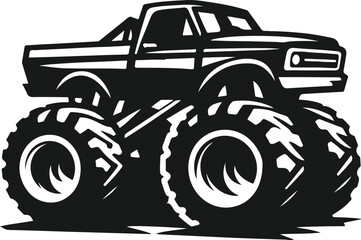 monster truck silhouette design vector art illustration © Mohaiminul