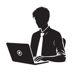 Programmer vector image silhouette