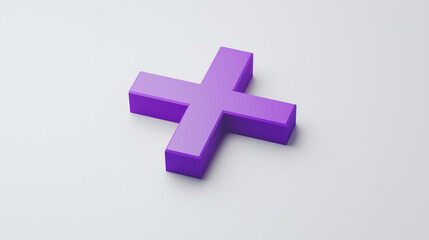 Obraz premium Minimalist Purple Plus Icon 