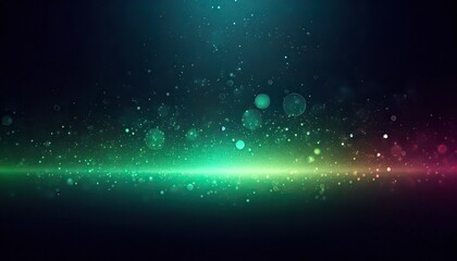 Abstract Green And Blue Bokeh Background With Light Spots.