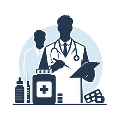 Pharmacist vector image silhouette