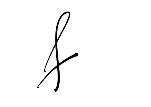 calligraphy letters F, font Isolated