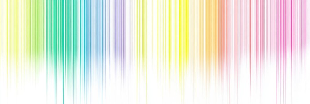 A minimalist rainbow stripe design with straight, parallel lines on a white background