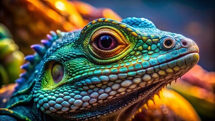 Fototapeta premium Unique Artistic Depiction of Lizard Creatures in Vibrant Environments and Surreal Settings