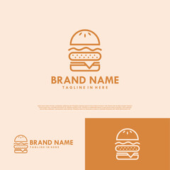 fast food hamburger logo design vector icon symbol illustration