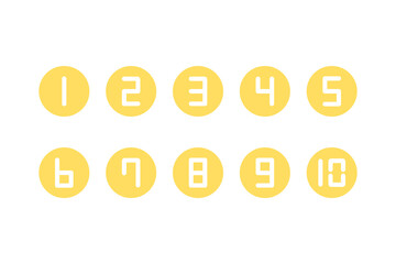 Number 1-10 bullet point collection. Suitable for business, infographic, presentation, report. Flat decorative vector design isolated illustration.