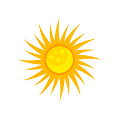orange sun, sunshine - vector illustration	