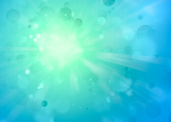 Bokeh circles green blue background