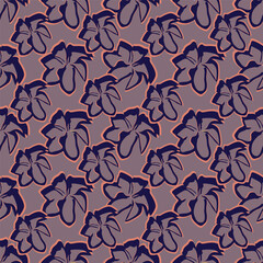 Small colorful flowers and brown flowers, hand drawn. Seamless on a light yellow background. Designed for fabric, fashion, textiles, wallpaper,