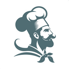 Chef vector image silhouette.