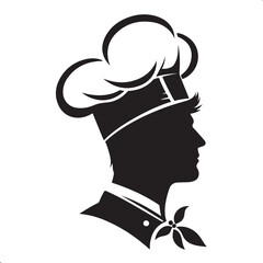 Chef vector image silhouette.