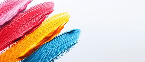 blue, red, and yellow Brushes in hand are blue, red, yellow, and orange