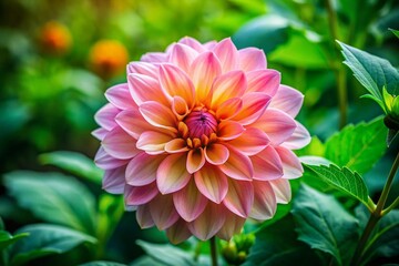 Vibrant Blooming Flower with Delicate Petals and Lush Green Leaves in a Serene Natural Setting