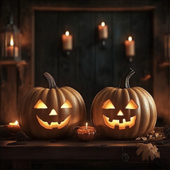 a helloween background with pumpkins