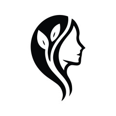 Spa wellness logo beauty woman head female flower icon vector