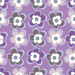 Small colorful flowers and brown flowers, hand drawn. Seamless on a light yellow background. Designed for fabric, fashion, textiles, wallpaper,