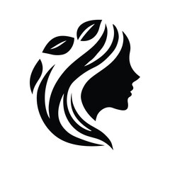 Spa wellness logo beauty woman head female flower icon vector