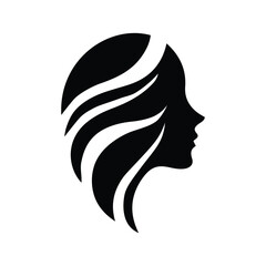 Spa wellness logo beauty woman head female flower icon vector