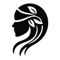 Spa wellness logo beauty woman head female flower icon vector