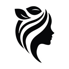 Spa wellness logo beauty woman head female flower icon vector