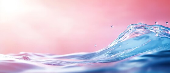  A pink-blue background with water cascading from top to bottom, and another with water rising from bottom up