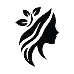 Spa wellness logo beauty woman head female flower icon vector