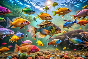 Vibrant Fish and Colorful Flies Captured in Stunning Underwater Photography for Nature Enthusiasts