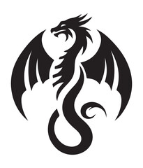 Naklejka premium dragon logo silhouette vector