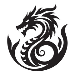 dragon logo silhouette vector