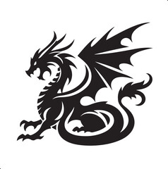 dragon logo silhouette vector