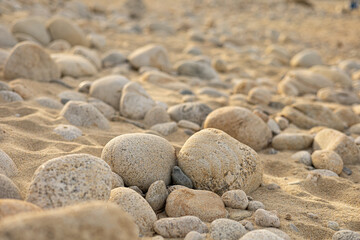 Smooth Pebble stones on a beach