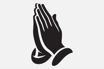 Obraz premium Silhouette two hands in a praying position